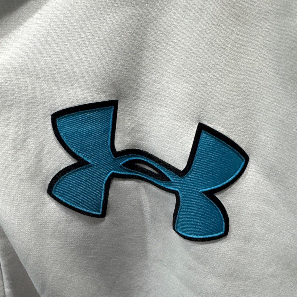Under Armour Mens XL White Hoodie jacket brand new never worn with Blue Logo - Picture 3 of 9